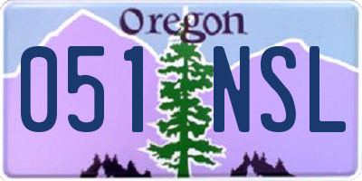 OR license plate 051NSL