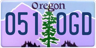 OR license plate 051OGD
