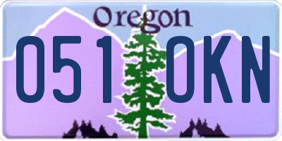 OR license plate 051OKN