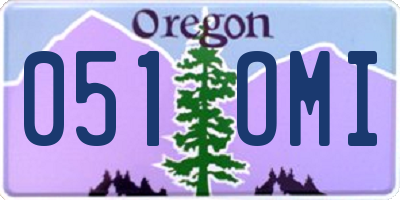 OR license plate 051OMI