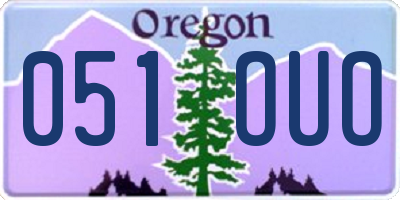 OR license plate 051OUO