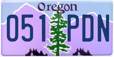 OR license plate 051PDN