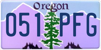 OR license plate 051PFG