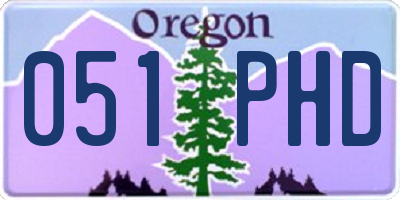 OR license plate 051PHD