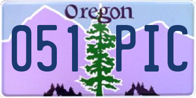 OR license plate 051PIC