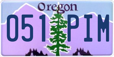 OR license plate 051PIM