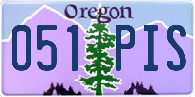 OR license plate 051PIS