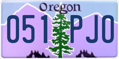 OR license plate 051PJO