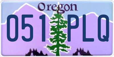 OR license plate 051PLQ