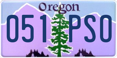 OR license plate 051PSO