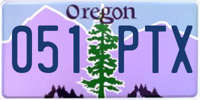 OR license plate 051PTX