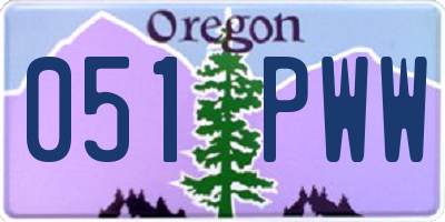 OR license plate 051PWW
