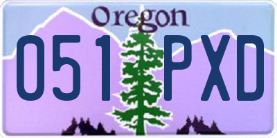 OR license plate 051PXD