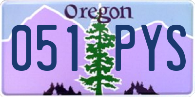 OR license plate 051PYS