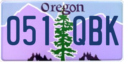 OR license plate 051QBK