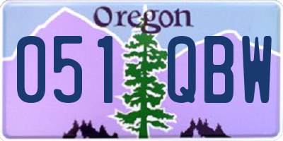 OR license plate 051QBW
