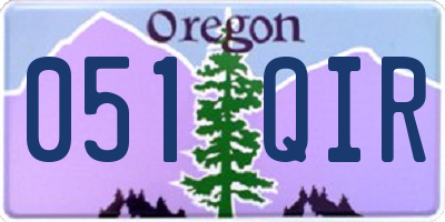 OR license plate 051QIR
