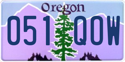 OR license plate 051QOW