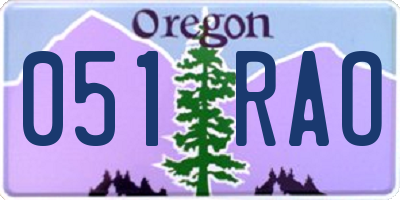 OR license plate 051RAO