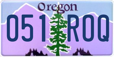 OR license plate 051ROQ