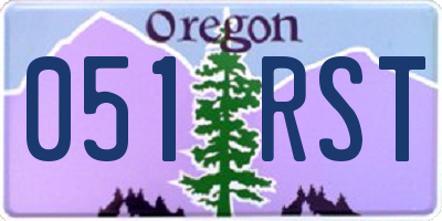 OR license plate 051RST