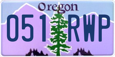 OR license plate 051RWP