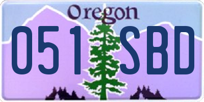 OR license plate 051SBD