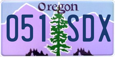 OR license plate 051SDX