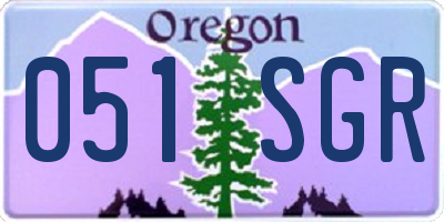 OR license plate 051SGR