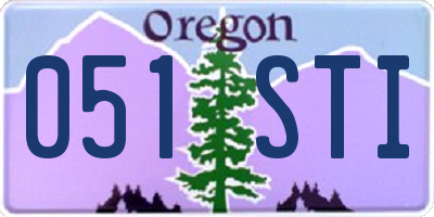 OR license plate 051STI