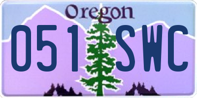 OR license plate 051SWC