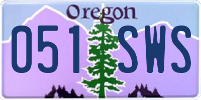 OR license plate 051SWS