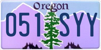OR license plate 051SYY