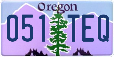 OR license plate 051TEQ