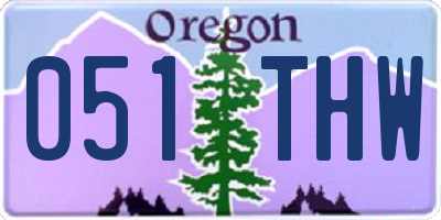 OR license plate 051THW