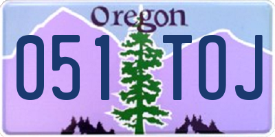 OR license plate 051TOJ