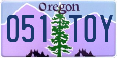 OR license plate 051TOY