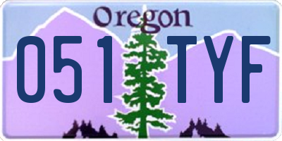 OR license plate 051TYF