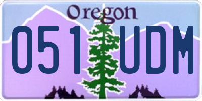 OR license plate 051UDM