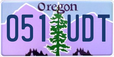 OR license plate 051UDT