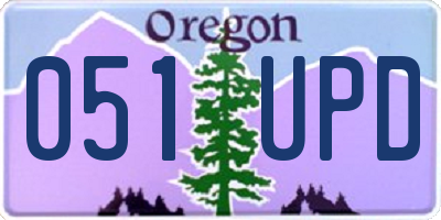 OR license plate 051UPD