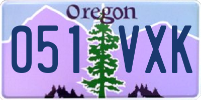 OR license plate 051VXK