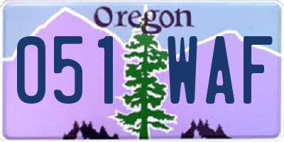 OR license plate 051WAF