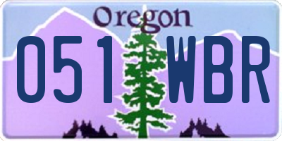OR license plate 051WBR