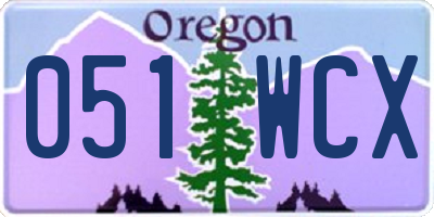 OR license plate 051WCX