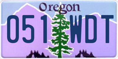 OR license plate 051WDT