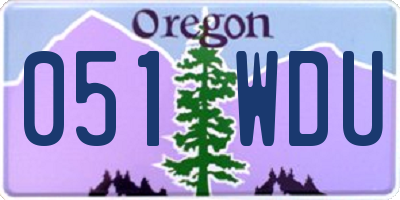 OR license plate 051WDU