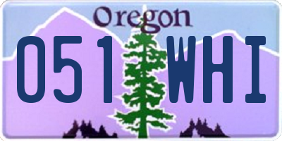 OR license plate 051WHI