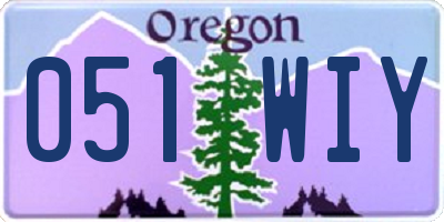OR license plate 051WIY
