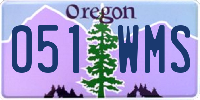 OR license plate 051WMS